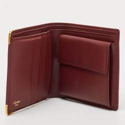 Cartier Burgundy Leather Must de Cartier Bifold Wallet 