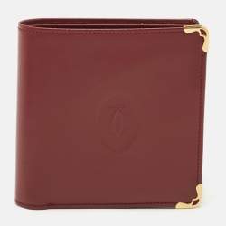 Cartier Burgundy Leather Must de Cartier Bifold Wallet 