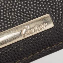 Cartier Black Leather Santos de Cartier Bifold Wallet