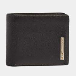 Cartier Black Leather Santos de Cartier Bifold Wallet