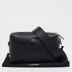 Cartier Black Leather Losange Crossbody Bag