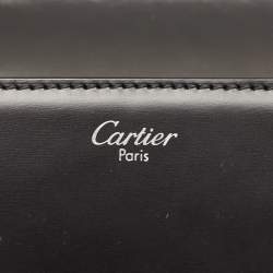 Pre Owned Cartier Black Leather Pasha Wristlet Clutch