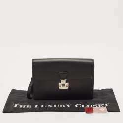 Pre Owned Cartier Black Leather Pasha Wristlet Clutch