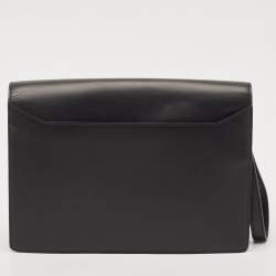 Pre Owned Cartier Black Leather Pasha Wristlet Clutch