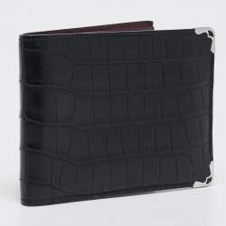 Cartier Black Alligator Leather Must de Cartier Bifold Wallet