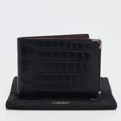 Cartier Black Alligator Leather Must de Cartier Bifold Wallet