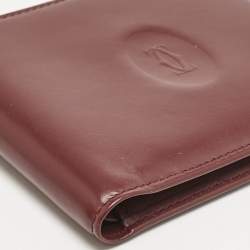 Cartier Burgundy Leather Must de Cartier 6CC Bifold Wallet