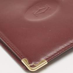 Cartier Burgundy Leather Must de Cartier 6CC Bifold Wallet