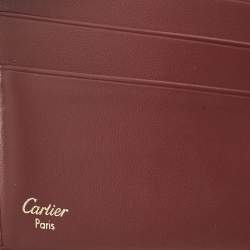Cartier Burgundy Leather Must de Cartier 6CC Bifold Wallet