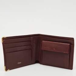Cartier Burgundy Leather Le Must De Cartier Bifold Wallet