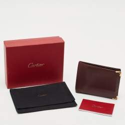 Cartier Burgundy Leather Le Must De Cartier Bifold Wallet