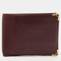Cartier Burgundy Leather Le Must De Cartier Bifold Wallet