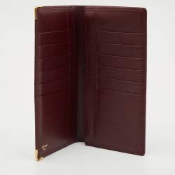 Cartier Burgundy Leather Must de Cartier Long Wallet
