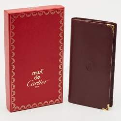Cartier Burgundy Leather Must de Cartier Long Wallet