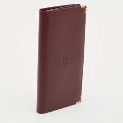 Cartier Burgundy Leather Must de Cartier Long Wallet