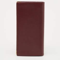 Cartier Burgundy Leather Must de Cartier Long Wallet