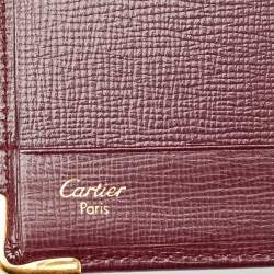 Cartier Burgundy Leather Must de Cartier Card Holder