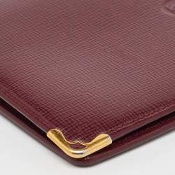 Cartier Burgundy Leather Must de Cartier Card Holder