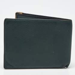 Pre Owned Cartier Dark Green Leather Must de Cartier 6CC Bifold Wallet
