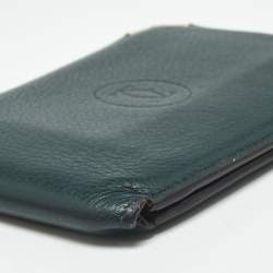 Pre Owned Cartier Dark Green Leather Must de Cartier 6CC Bifold Wallet