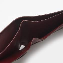 Pre Owned Cartier Burgundy Leather Must de Cartier 6CC Bifold Wallet