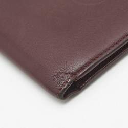 Pre Owned Cartier Burgundy Leather Must de Cartier 6CC Bifold Wallet