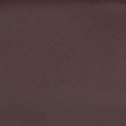Pre Owned Cartier Burgundy Leather Must de Cartier 6CC Bifold Wallet