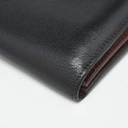 Pre Owned Cartier Black Leather Must de Cartier Bifold Wallet