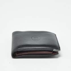 Pre Owned Cartier Black Leather Must de Cartier Bifold Wallet