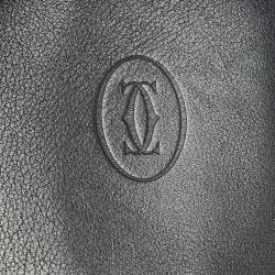 Pre Owned Cartier Black Leather Must de Cartier Bifold Wallet