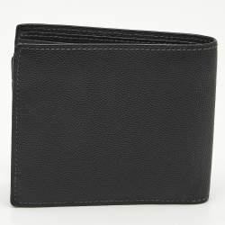 Pre Owned Cartier Black Leather Santos de Cartier Bifold Wallet