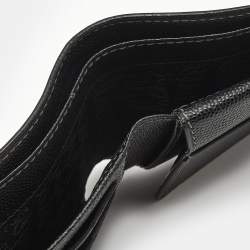 Pre Owned Cartier Black Leather Santos de Cartier Bifold Wallet