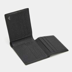 Pre Owned Cartier Black Leather Santos de Cartier Bifold Wallet