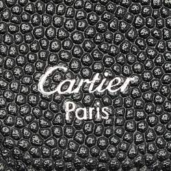 Pre Owned Cartier Black Leather Santos de Cartier Bifold Wallet