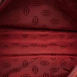 Pre Owned Cartier Burgundy Leather Must de Cartier Pouch
