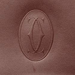 Pre Owned Cartier Burgundy Leather Must de Cartier Pouch