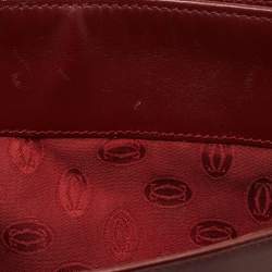 Pre Owned Cartier Burgundy Leather Must de Cartier Pouch