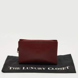 Pre Owned Cartier Burgundy Leather Must de Cartier Pouch