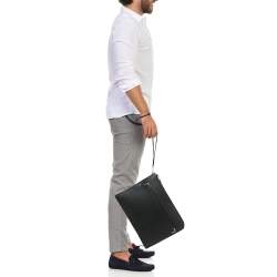 Pre Owned Cartier Black Leather Must De Cartier Portfolio Pouch