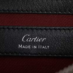 Pre Owned Cartier Black Leather Must De Cartier Portfolio Pouch