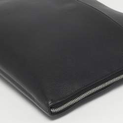 Pre Owned Cartier Black Leather Must De Cartier Portfolio Pouch