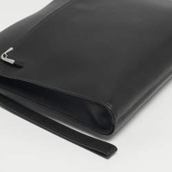 Pre Owned Cartier Black Leather Must De Cartier Portfolio Pouch