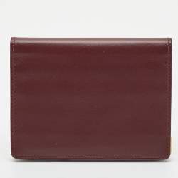 Pre Owned Cartier Burgundy Leather Must de Cartier ID Card Holder