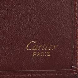 Pre Owned Cartier Burgundy Leather Must de Cartier ID Card Holder
