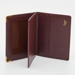 Pre Owned Cartier Burgundy Leather Must de Cartier ID Card Holder
