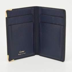 Pre Owned Cartier Green Leather Must de Cartier Business Card Holder