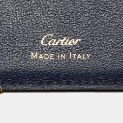 Pre Owned Cartier Green Leather Must de Cartier Business Card Holder