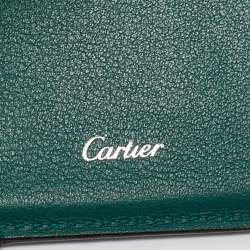 Pre Owned Cartier Green Leather Le Must De Cartier Card Holder