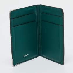 Pre Owned Cartier Green Leather Le Must De Cartier Card Holder