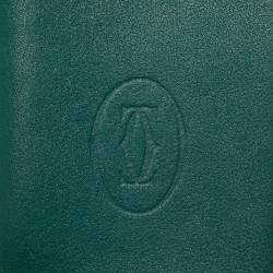 Pre Owned Cartier Green Leather Le Must De Cartier Card Holder